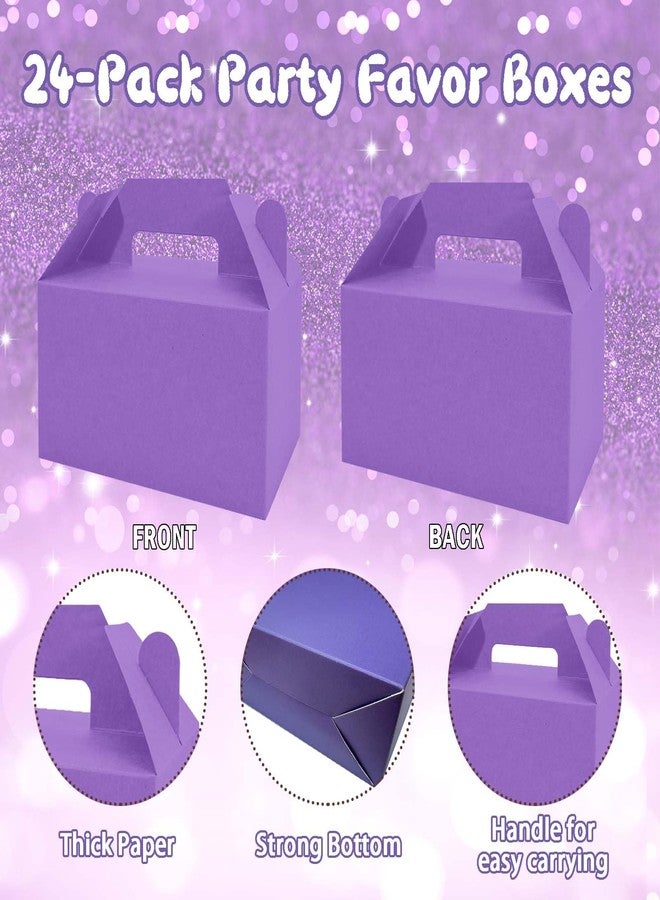 RVEAFA 24 Pack Small Party Favor Goodie Bag 4 Shades of Purple Gift Boxes for Snacks Candy Cookie Cake Toys Boxes for Purple Birthday Wedding Baby Shower Party Favors 6 x 6.5 x 3 inches - Image 3